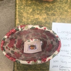 2002 Longaberger Geranium Basket
